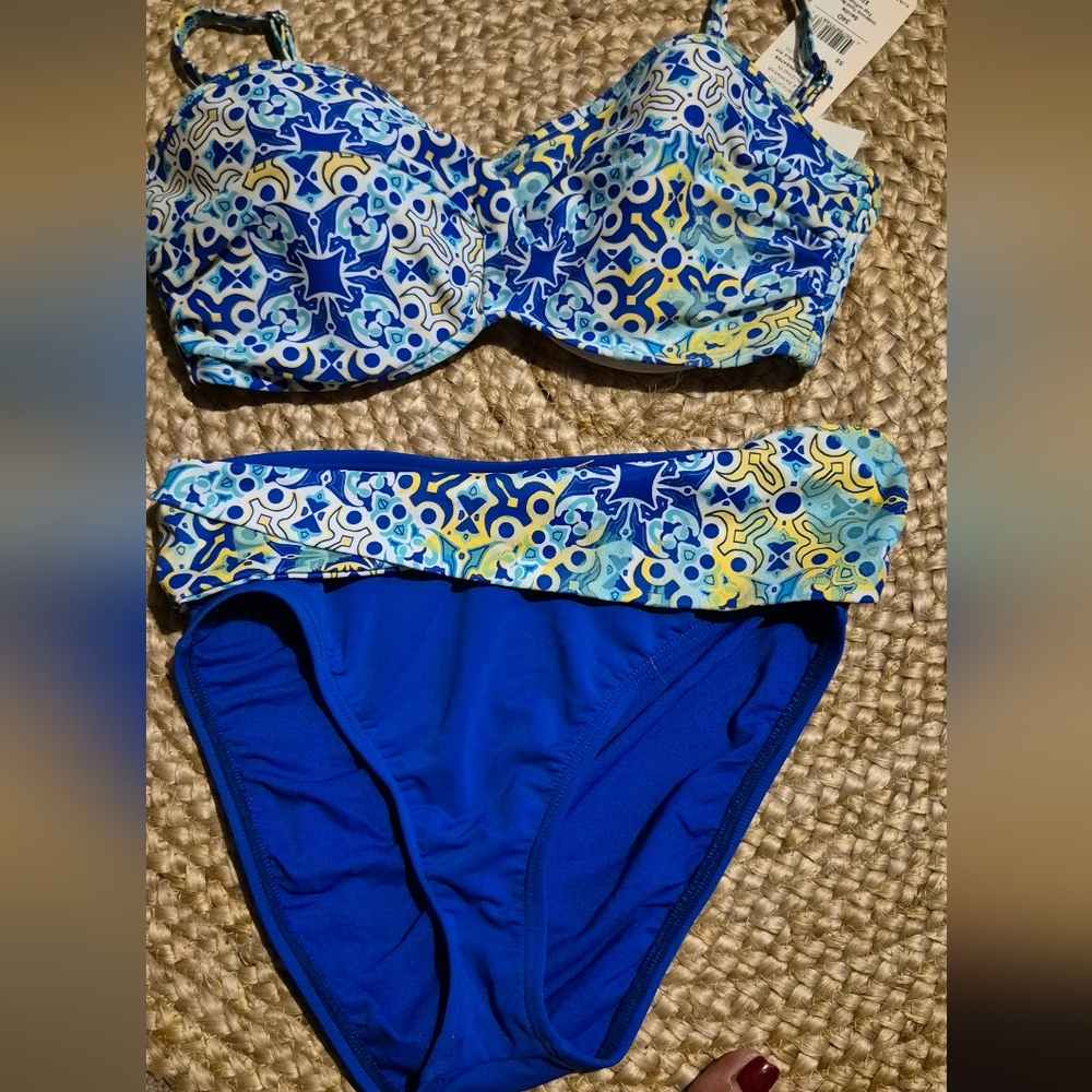 Sunsets  Seville Bandeau Bikini Top 34D & Bottons Sxz.S NWT